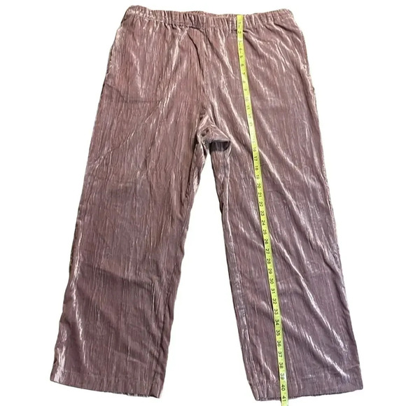 Marc New York Mauve Crushed Velvet Wide Leg Pants Women's Size Extra Large - Picture 3 of 7